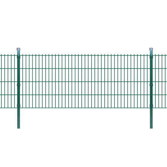 vidaXL 2D paneler og pæle til havehegn, 2008x830 mm, 4 m, Grøn
