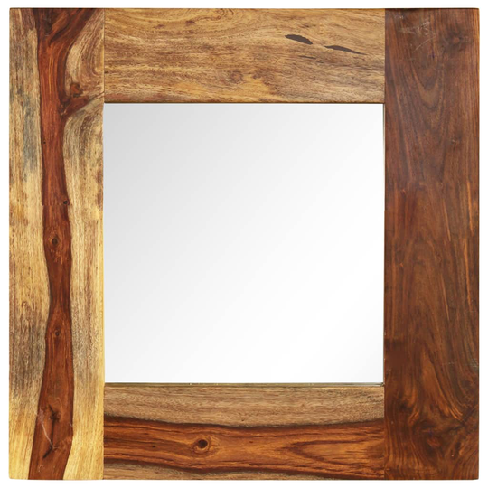 vidaXL spejl massivt sheeshamtræ 50 x 50 cm