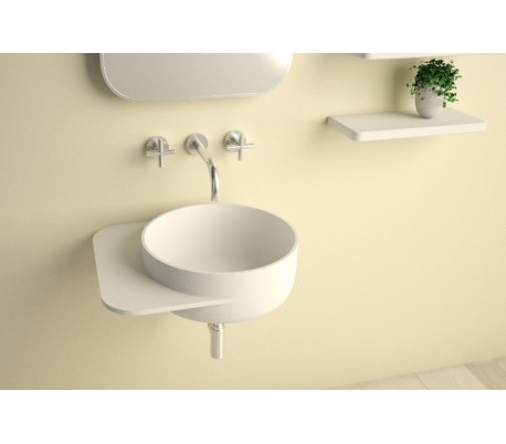 Ideavit Soliddual vægmonteret håndvask 49 x 43 cm Solid surface - Mat hvid