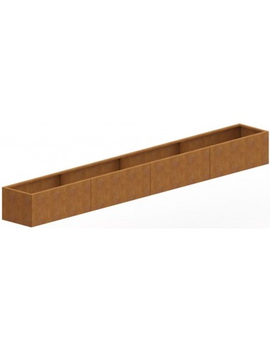 Texas højbed med bund H80 x B400 x D50 cm i corten stål