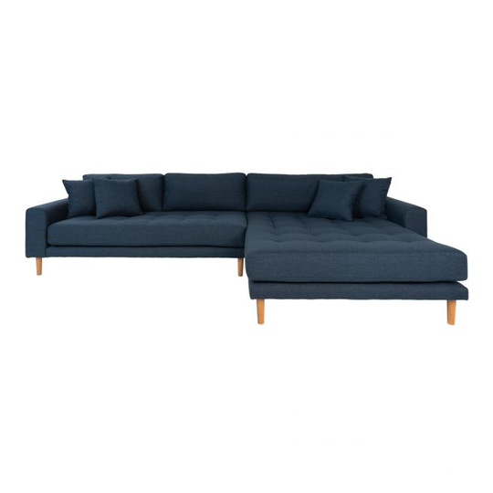 Sofa højrevendt i mørkeblå med fire puder HN1003 - 1301182