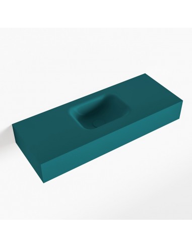 LEX væghængt håndvask 80 x 30 cm Solid surface - Petrolium