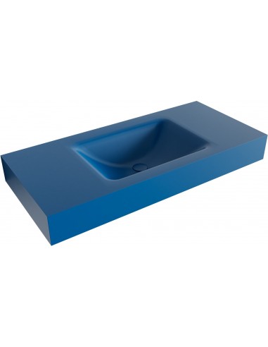 CLOUD væghængt håndvask 100 x 46 cm Solid surface - Jeansblå