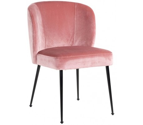 Fallon spisebordsstol i velour H84 cm - Sort/Rosa