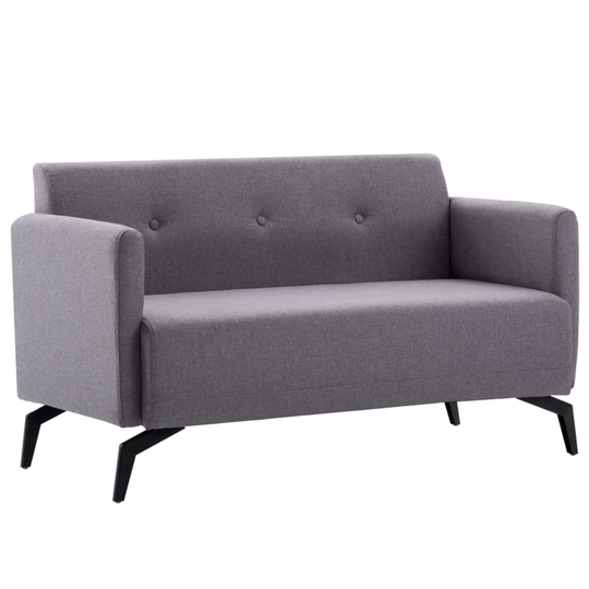 vidaXL 2-personers sofa stofbeklædning 115 x 60 x 67 cm lysegrå