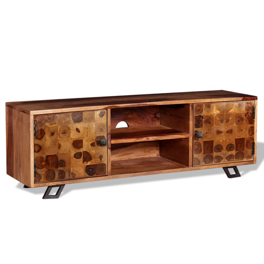 vidaXL TV-skab massivt sheeshamtræ 120 x 30 x 40 cm