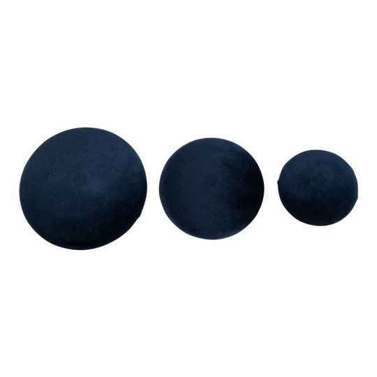 3 knobs i blåt velour og messing look - 4494022