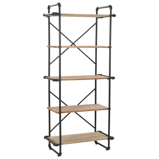 vidaXL bogreol 80x42x180 cm massivt grantræ og stål