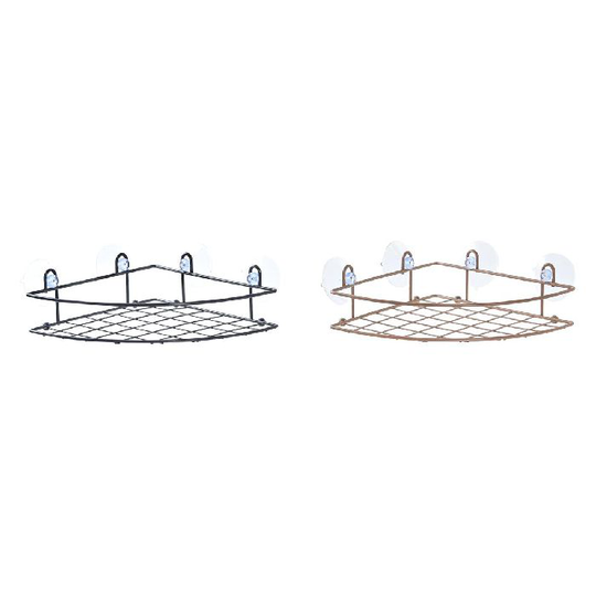 Badeværelse reol DKD Home Decor Grå Metal Orange Plastik (27 x 20 x 7 cm) (2 enheder)