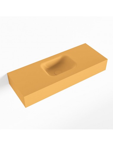 LEX væghængt håndvask 80 x 30 cm Solid surface - Okker