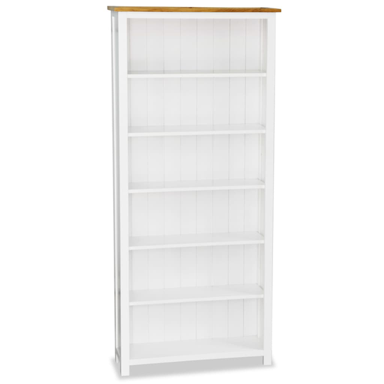 vidaXL bogreol i 6 niveauer 80x23x180 cm massivt egetræ
