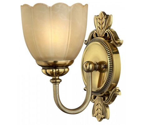 Isabella Badeværelseslampe i messing og glas H24,1 cm 1 x G9 LED - Antik messing/Rav
