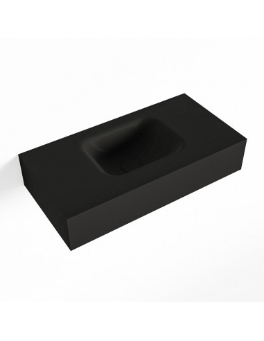 LEX væghængt håndvask 60 x 30 cm Solid surface - Sort