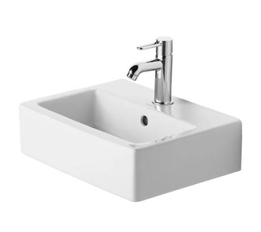 Duravit Vero håndvask m/WonderGliss, slebet underkant, hanehul & overløb 45 cm
