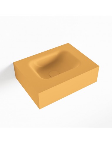 LEX væghængt håndvask 40 x 30 cm Solid surface - Okker