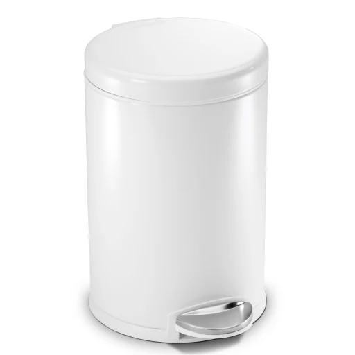 Simplehuman rund pedalspand, 4,5 L, enkelt beholder, hvid