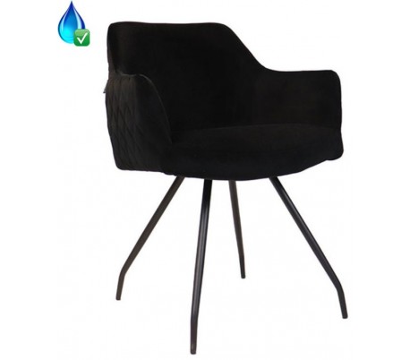 Nelly Spisebordsstol i velour H81,5 cm - Sort/Sort