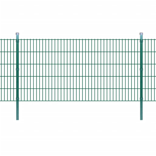 vidaXL 2D paneler og pæle til havehegn, 2.008x1.030 mm, 24 m, grønne