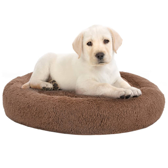 vidaXL vaskbar hunde- og kattepude 70x70x15 cm plys brun
