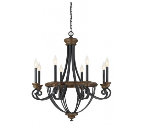 Wickham 8 Lysekrone Ø74 cm - Antik sort/Whiskey