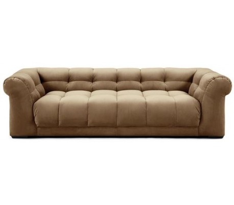 Cobble Hill 3,5 personers sofa i velour B235 cm - Sort/Gylden beige