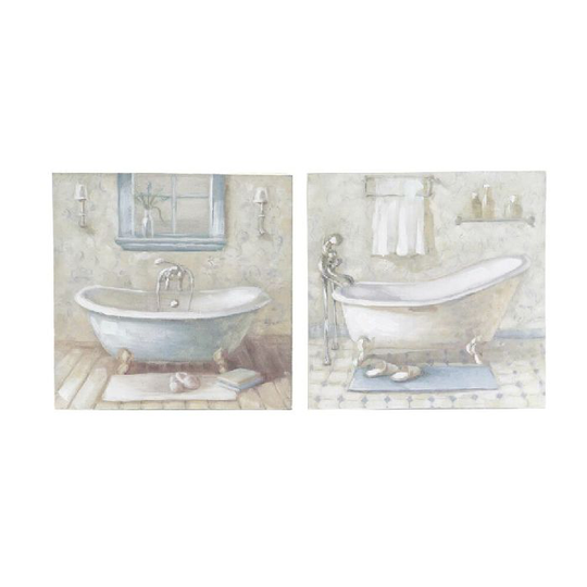 Maleri DKD Home Decor Toiletter (20 x 2 x 20 cm) (2 enheder)
