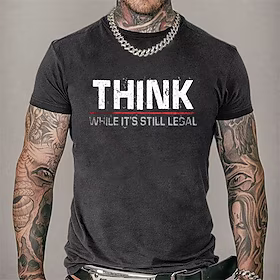Herre T-shirt Vask skjorte Bogstaver Grafiske tryk Syre 100% Bomull Rund hals Varm Stempling Gade Ferierejse Kort Ærme Tøj Basale Designer Moderne Moderne