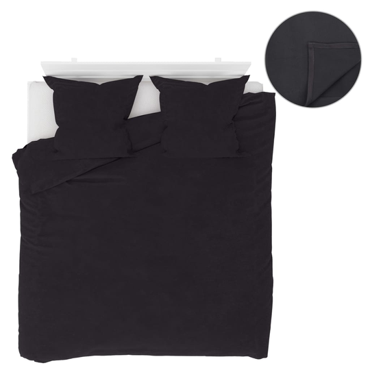 vidaXL sengesæt 5 dele 200 x 200/80 x 80 cm fleece antracitgrå