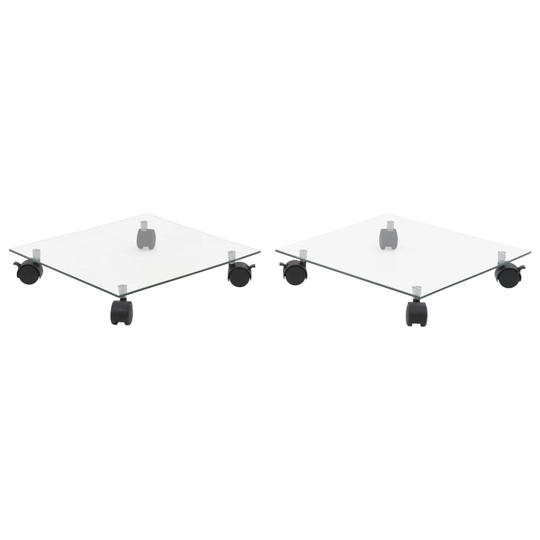 vidaXL plantevogn 2 stk. hærdet glas 35 x 35 cm firkantet