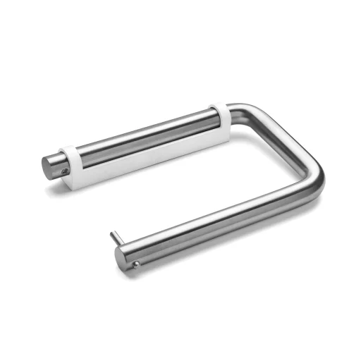 D line toiletpapirholder, børstet stål/hvid