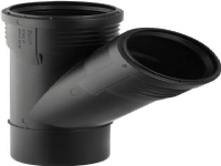 Geberit Silent grenrør 45° 110/50mm, mf, Sort, PP