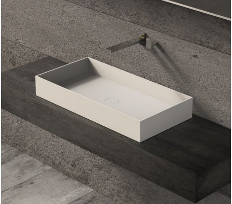 Ideavit Solidjoy bordmonteret håndvask 75 x 37,5 cm Solid surface - Mat hvid