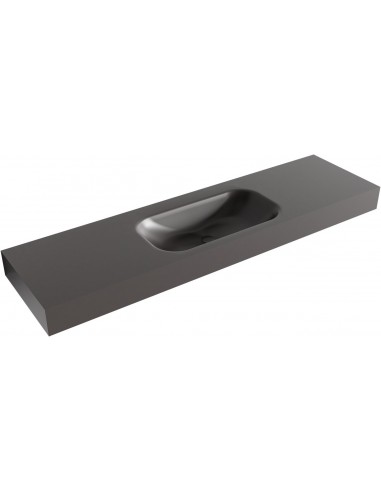 BIG SMALL væghængt håndvask 170 x 46 cm Solid surface - Mørkegrå
