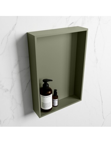 EASY hylde til badeværelset 44,5 x 29,5 cm Solid surface - Armygrøn