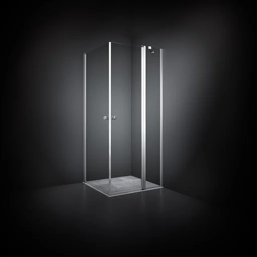 Dansani Match Brusehjørne 100 x 100 cm, Klart glas/Satin profil - Model 3