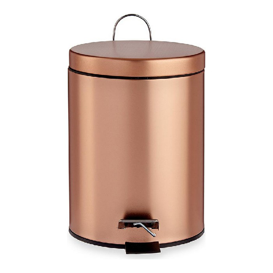 Papirkurv med pedal Metal Kobber Plastik 5 L (20,5 x 27,5 x 26,5 cm)