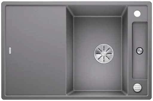 Blanco Axia 45 S MXI Køkkenvask 78x51 cm m/InFino kurveventil, Silgranit, Aluminium