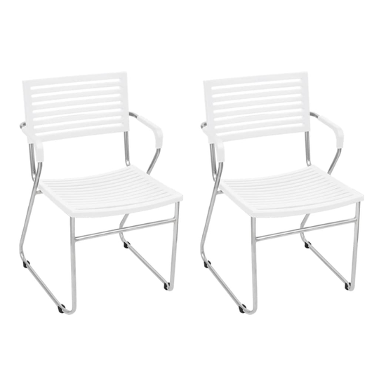 vidaXL stabelbare spisebordsstole 24 stk. plastik hvid