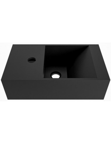 TYNE Væghængt højrevendt håndvask 40 x 23 cm Solid surface - Sort