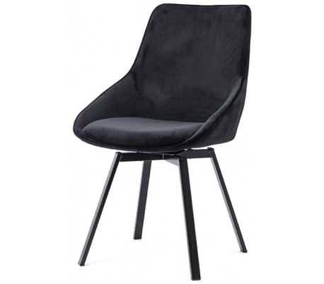 Beau spisebordsstol i velour og metal H87 cm - Sort