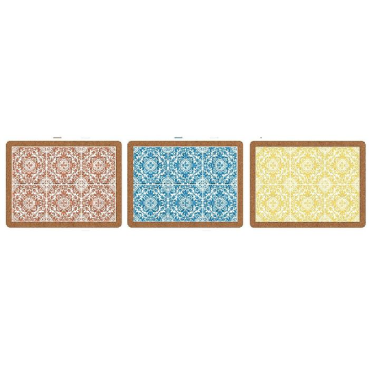 Dækkeserviet DKD Home Decor Individuel Flise Kork (3 pcs) (40 x 30 x 0.5 cm)
