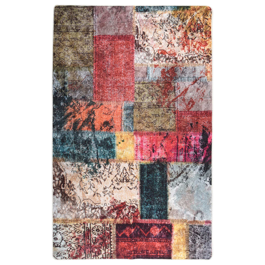 vidaXL gulvtæppe 160x230 cm skridsikkert og vaskbart patchworkdesign