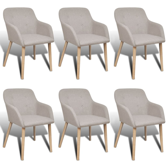 vidaXL spisebordsstole 6 stk. stof beige