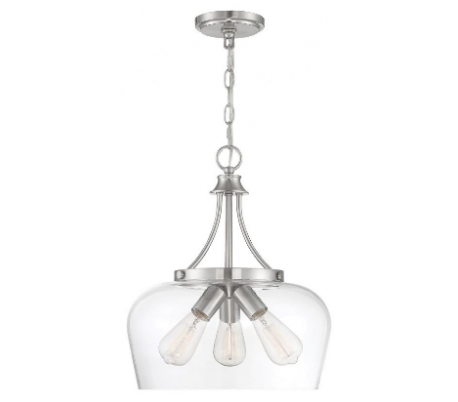 Octave 3 Loftlampe Ø38 cm - Satineret nikkel/Klar