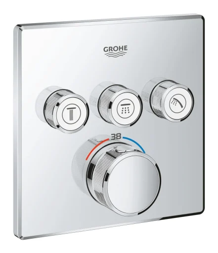 Grohe Grohtherm SmartControl brusebatteri, 3 udtag, krom