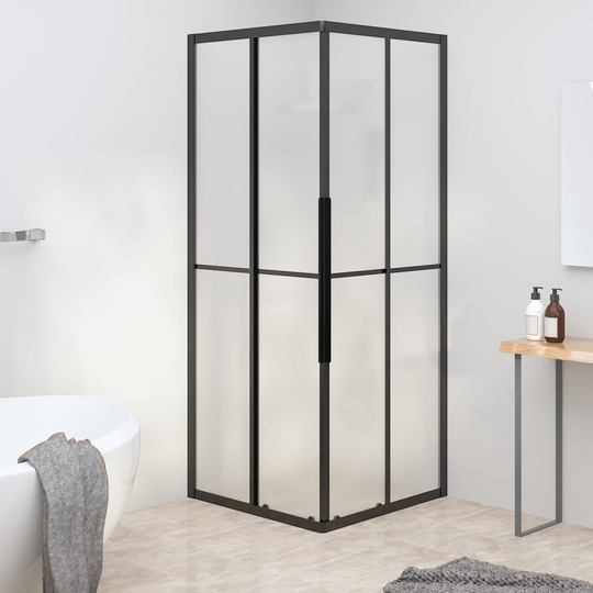 vidaXL brusekabine 70x70x180 cm matteret sikkerhedsglas sort