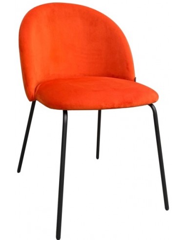 Alyssa spisebordsstol i metal og velour H82,5 cm - Sort/Safran