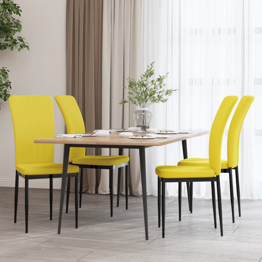 vidaXL spisebordsstole 4 stk. velour sennepsgul
