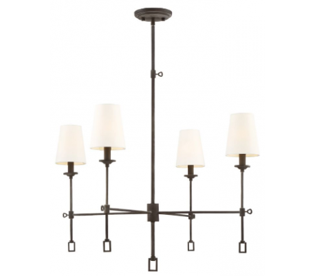 Lorainne 4 Lysekrone Ø76 cm - Oxideret sort/Hvid