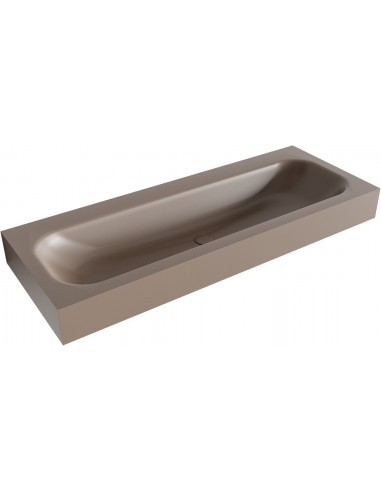 BIG LARGE væghængt håndvask 120 x 46 cm Solid surface - Røg